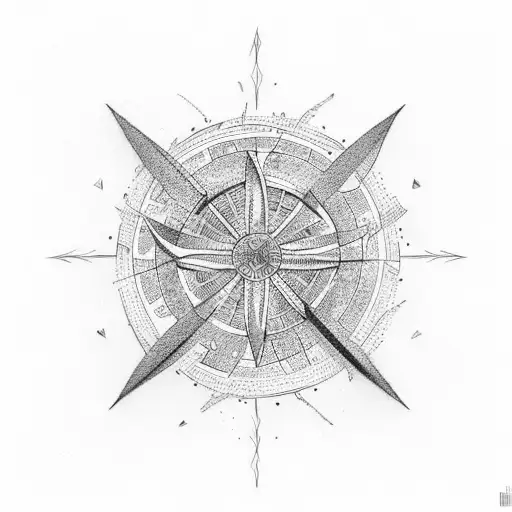 viking wind rose tattoo design idea
