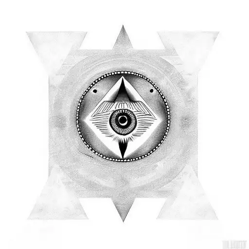 horus eye mixed with life key tattoo design idea