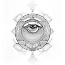 horus eye mixed with life key tattoo design idea