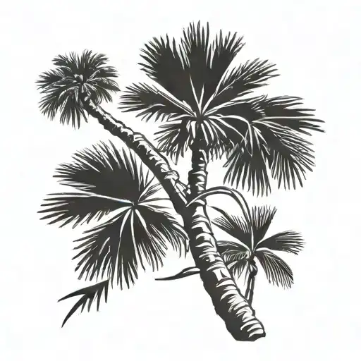 Palmetto Tree with the word "Cola" in it tattoo design idea