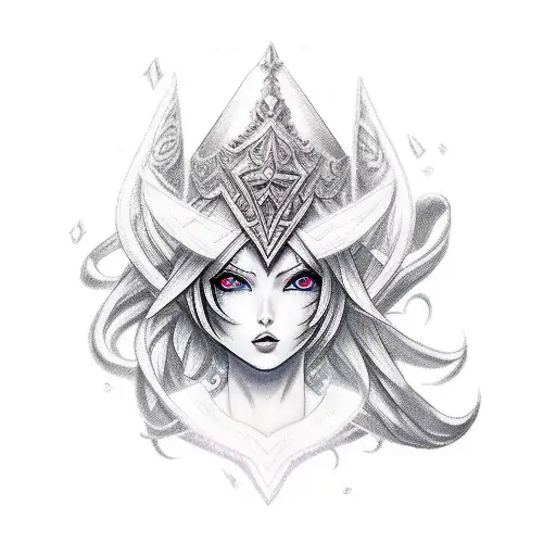 dark magician girl  tattoo design idea