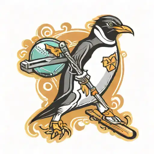 penguins professional golfer tattoo design idea