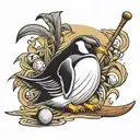 penguins professional golfer   tattoo design idea