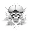 god and lightning romans 12:19 underneath  tattoo design idea