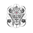 totem pole with lion cub, black widow spider, butterfly, mouse, and orca.  tattoo design idea