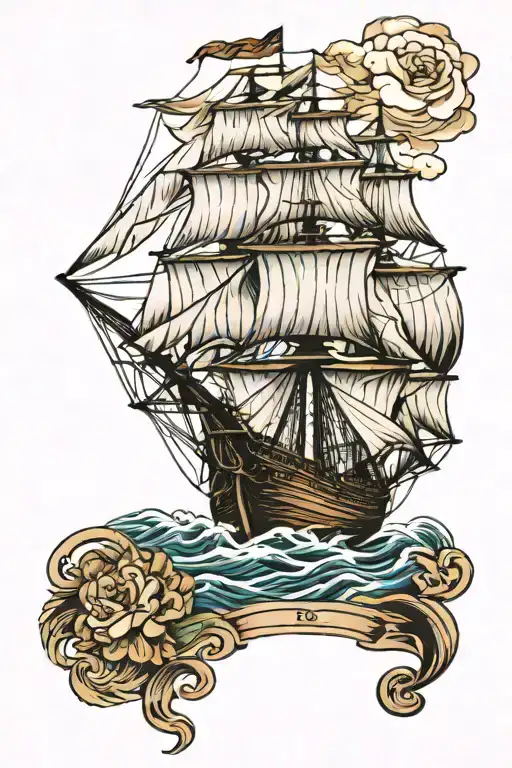 CLIPPER SHIP tattoo design idea