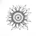 Sunflower with butterflies  tattoo design idea