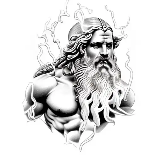 zeus lightning tattoo design idea