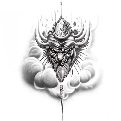 zeus lightning tattoo design idea