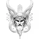 zeus sit in olympus tattoo design idea