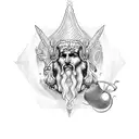 zeus sit in olympus tattoo design idea