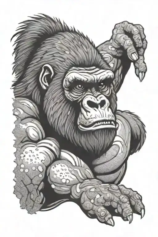 angry gorilla tattoo design idea