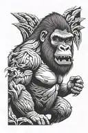 angry gorilla tattoo design idea