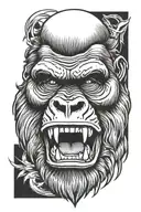 angry gorilla tattoo design idea
