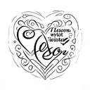 no regrets, just lessons learned words written in cursive in the shape of a heart  tattoo design idea