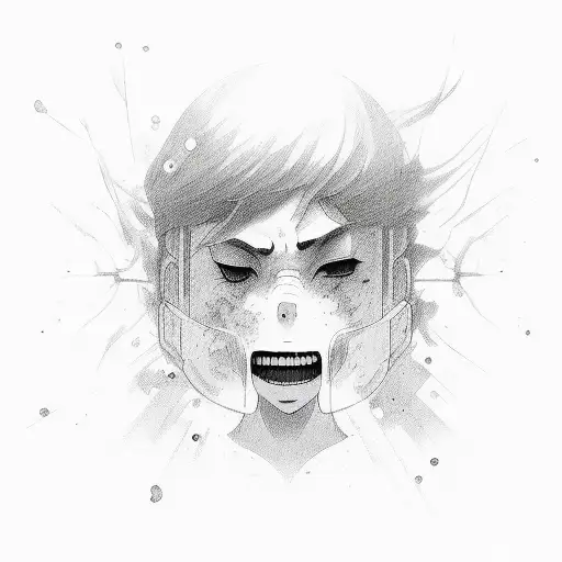 spirited away, human face fading, human sillouete falling, art, book, body parts, space, time,  tattoo design idea