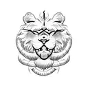 two headed lions facing opposite directions with a scorpion body tattoo design idea