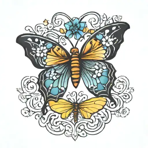 Amayara name on butterfly tattoo tattoo design idea