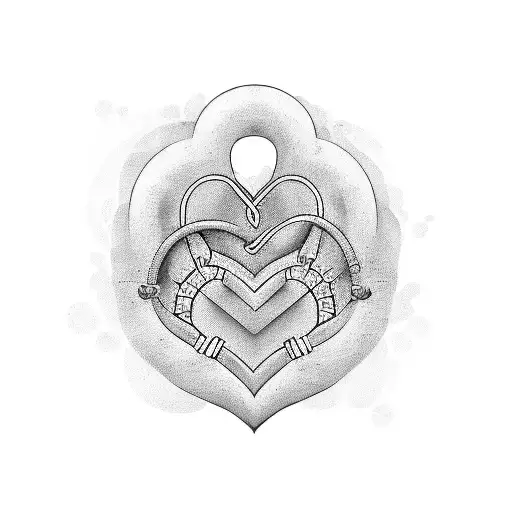 A simple, continuous line forming a heartbeat pattern, with a small heart shape in the middle, and the date "17-04-2023" tattoo design idea