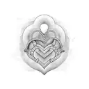 A simple, continuous line forming a heartbeat pattern, with a small heart shape in the middle, and the date "17-04-2023" tattoo design idea