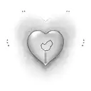 A simple, continuous line forming a heartbeat pattern, with a small heart shape in the middle, and the date "17-04-2023" tattoo design idea