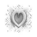 A simple, continuous line forming a heartbeat pattern, with a small heart shape in the middle, and the date "17-04-2023" tattoo design idea