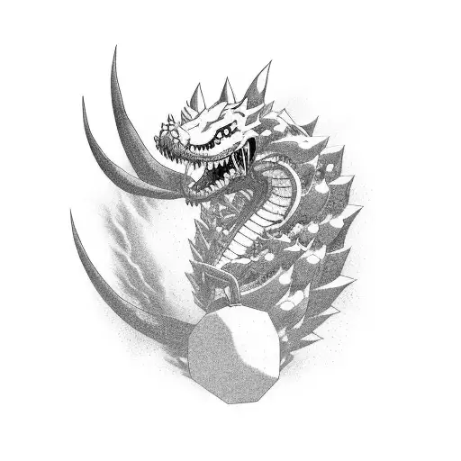 dragão Haku do filme a viagem de Chihiro do Studio ghibli tattoo design idea