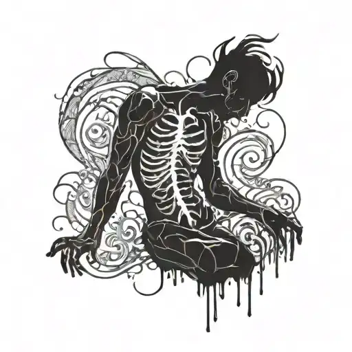 broken soul leaving the body tattoo design idea