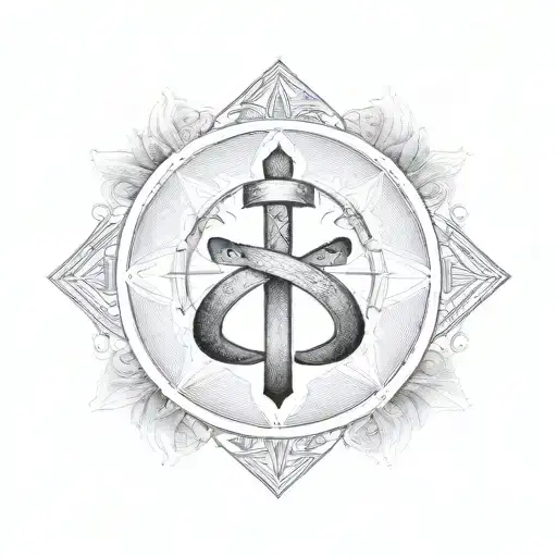 cancer and virgo symbols together with initials VH tattoo design idea