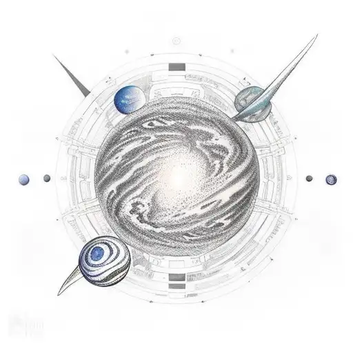 Planet System, galaxy, milky-way tattoo design idea