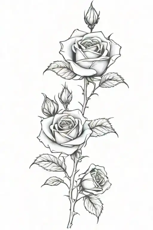 thorns wrappedaround the forearm half sleeve with two rose buds tattoo design idea