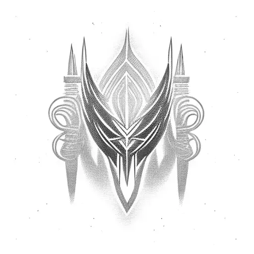 long sharp spikes tattoo design idea