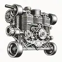v8 engine skateboard tattoo design idea