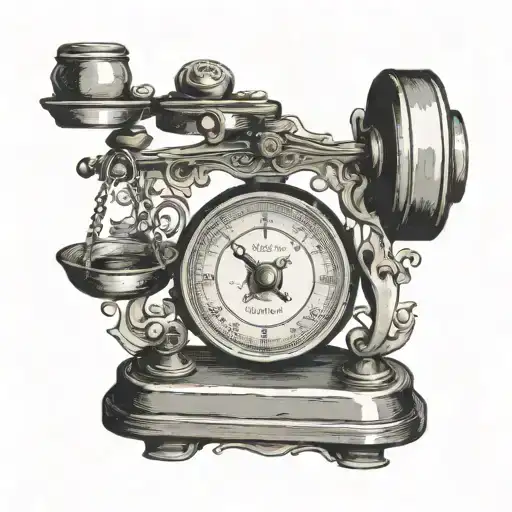 vintage weighing scales, a balance beam with equal weights on each side, or even adding meaningful symbols or quotes to  tattoo design idea