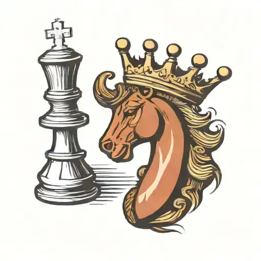 king and queen chess pieces holding hands cartoon characters tattoo design idea