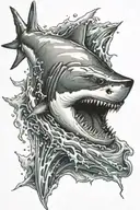 shark jumping tattoo design idea