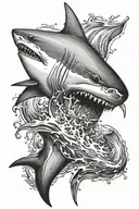 shark jumping tattoo design idea