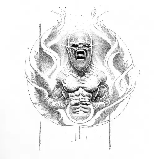 Prometheus holding fire tattoo design idea