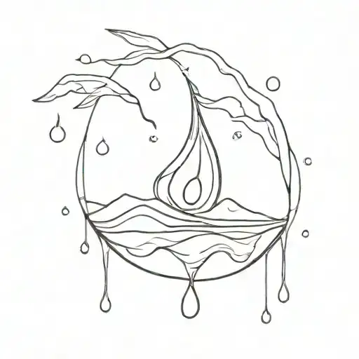 droplet and inside it is groundwater and geology tattoo design idea
