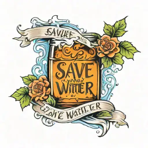 save water, drink barrel proof tattoo design idea