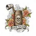 save water, drink barrel proof tattoo design idea