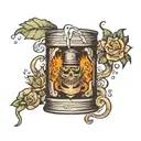 save water, drink barrel proof tattoo design idea