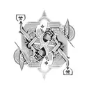 tooled leather with crosses playing cards dual pistol tattoo design idea