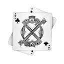 tooled leather with crosses playing cards dual pistol tattoo design idea