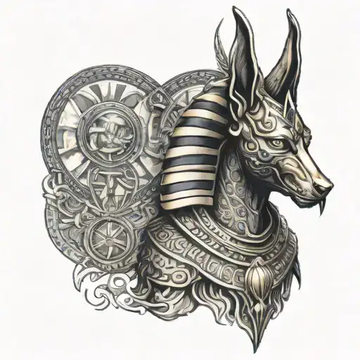 anubis egiptian god tattoo design idea