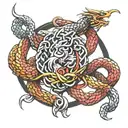 dragon infinity knot  tattoo design idea