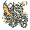 dragon infinity knot  tattoo design idea