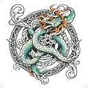 dragon infinity knot  tattoo design idea