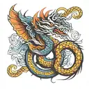 dragon infinity knot  tattoo design idea