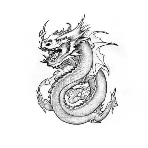 Dragon and panda tattoo design idea